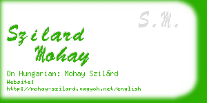 szilard mohay business card