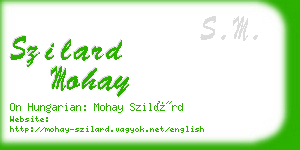 szilard mohay business card